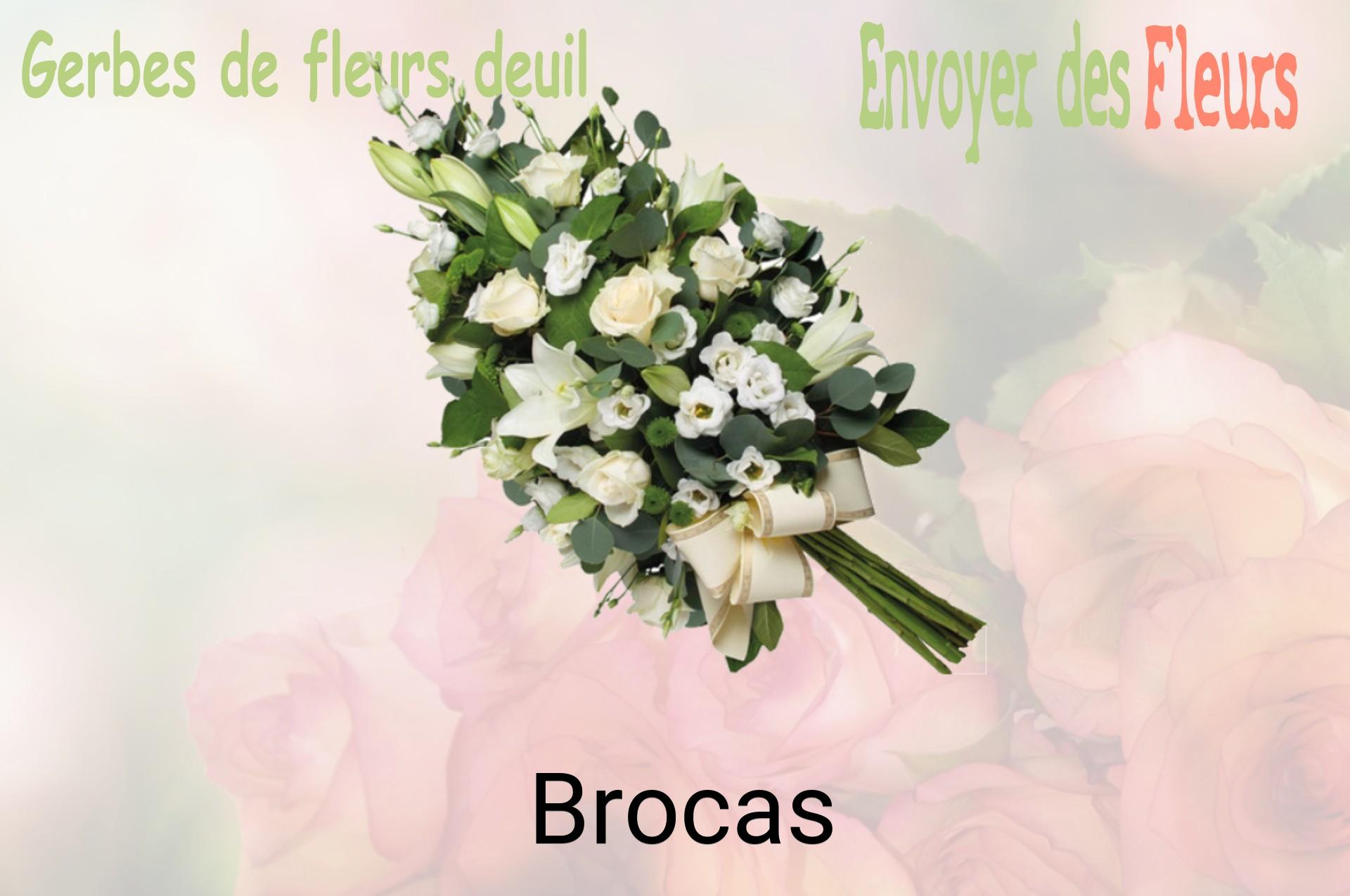 Gerbe de fleurs de deuil livrée à Brocas